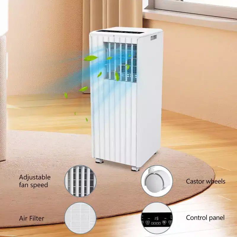 8,000BTUs Portable Air Conditioners Room Up to 350 Sq.Ft, 4-In-1 Portable Ac With Cool, Fan, Dehumidifier &Sleep Mode,Indoor Ac Unit w/Remote Control