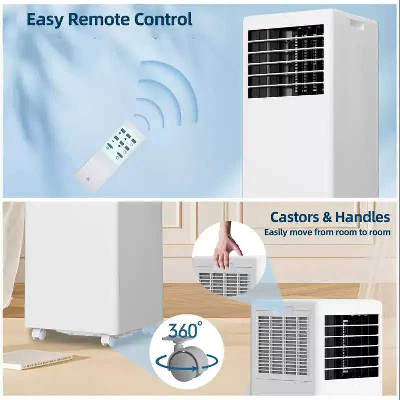 8,000 BTU Portable Air Conditioner - 3-in-1 AC for Rooms Up to 350 Sq.Ft with Remote & Window Kit