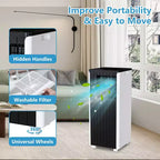 8,000 BTU Portable Air Conditioner - 3-in-1 AC Unit for 350 Sq.Ft (White) with Remote & Window Kit