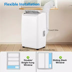 Climatiseur portable | Climatiseur de 14000 BTU refroidissant jusqu'à 65 m² | Avec télécommande, ventilateur AC déshumidificateur | Faible bruit | Mode veille | Idéal pour la maison
