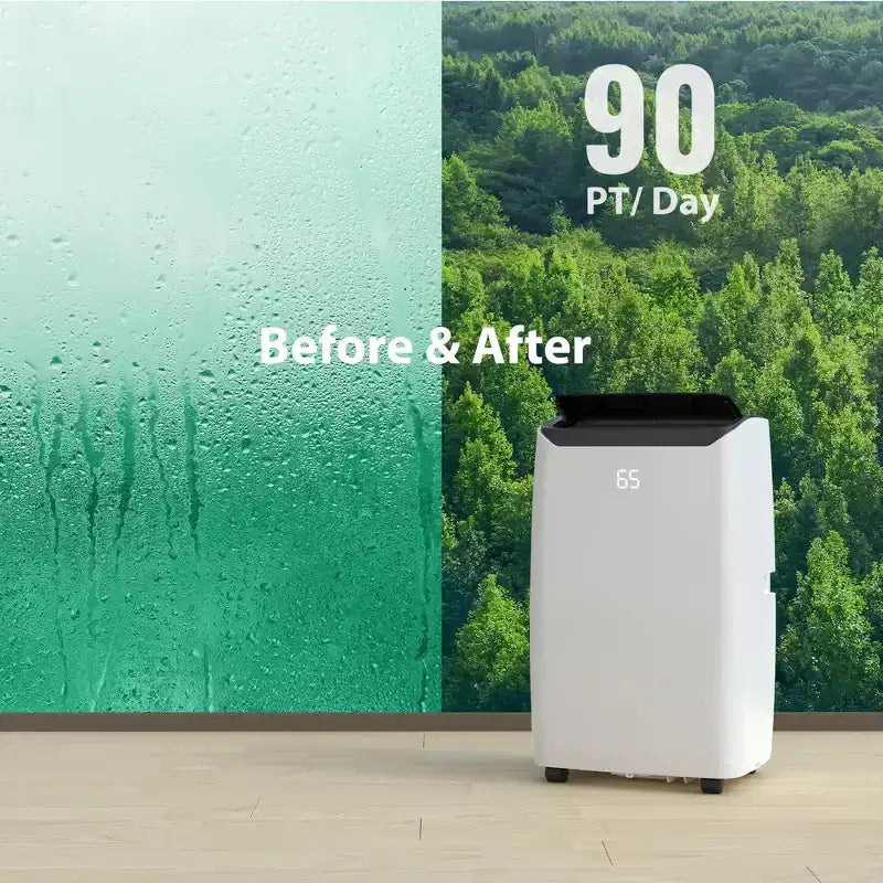 Climatiseur portable | Climatiseur de 14000 BTU refroidissant jusqu'à 65 m² | Avec télécommande, ventilateur AC déshumidificateur | Faible bruit | Mode veille | Idéal pour la maison