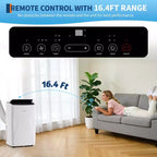 Climatiseur portable 14000 BTU, unité de climatisation portable 3-en-1 pour pièces jusqu'à 65 m² avec modes Refroidissement, Déshumidificateur et Ventilateur, Télécommande, Minuteur 24h