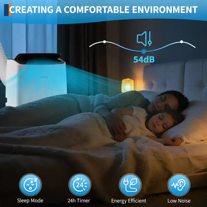 Climatiseur portable 14000 BTU, unité de climatisation portable 3-en-1 pour pièces jusqu'à 65 m² avec modes Refroidissement, Déshumidificateur et Ventilateur, Télécommande, Minuteur 24h