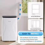 Climatiseur portable 14000 BTU, unité de climatisation portable 3-en-1 pour pièces jusqu'à 65 m² avec modes Refroidissement, Déshumidificateur et Ventilateur, Télécommande, Minuteur 24h
