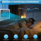 Climatiseur portable 8 000 BTU - Climatiseur blanc 3-en-1 (1 pièce) pour pièces jusqu'à 32,5 m² | Télécommande, kit de fenêtre et minuterie 24h inclus pour chambre à coucher