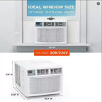 18,000 BTU Window AC - White Cool/Heat Unit (1 Pack) for Large Rooms | Energy Efficient with Easy Installation