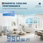 Climatiseur de fenêtre intelligent 23 200 BTU avec pompe à chaleur - Unité blanche 7-en-1 (1 pack) pour grandes pièces jusqu'à 88 m² | Compatible WiFi/Alexa, 208/230 V
