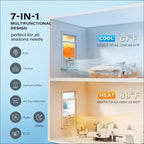 Climatiseur de fenêtre intelligent 23 200 BTU avec pompe à chaleur - Unité blanche 7-en-1 (1 pack) pour grandes pièces jusqu'à 88 m² | Compatible WiFi/Alexa, 208/230 V