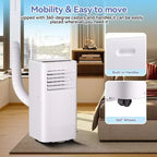 10,000 BTU Portable AC - 3-in-1 White Air Conditioner (1 Pack) for Rooms Up to 560 Sq.Ft | Includes Remote, Window Kit & 24H Timer for Bedroom/Dorm