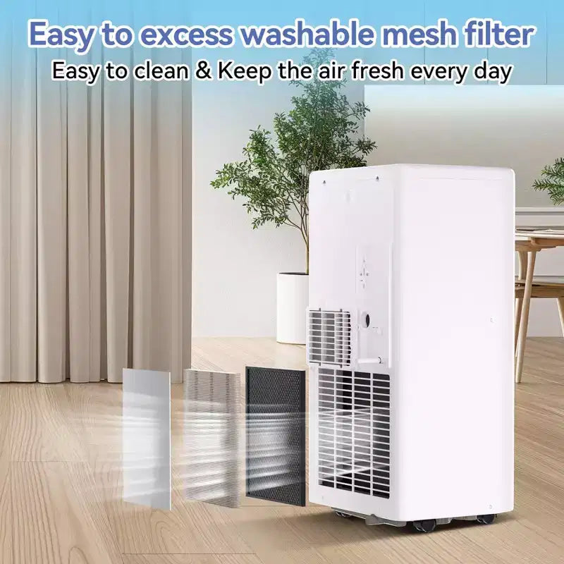 10,000 BTU Portable AC - 3-in-1 White Air Conditioner (1 Pack) for Rooms Up to 560 Sq.Ft | Includes Remote, Window Kit & 24H Timer for Bedroom/Dorm