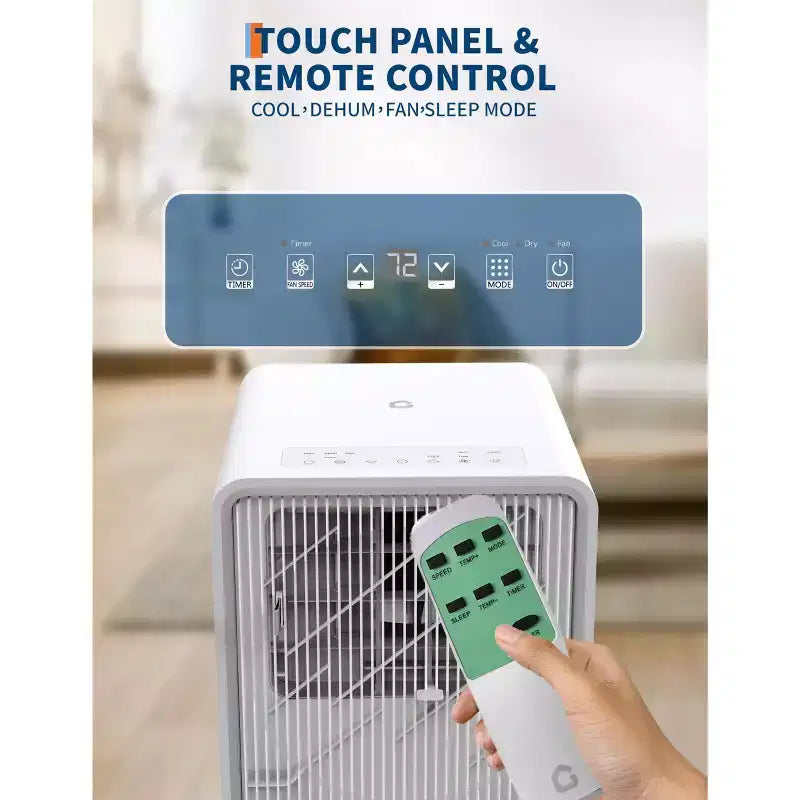10,000 BTU 3-in-1 Portable Air Conditioner(14.2 x 13.8 x 27.6 in)  White,1 Unit,Ultra Quiet 49dB for Bedroom,Dorm,with Window Kit & Remote Control