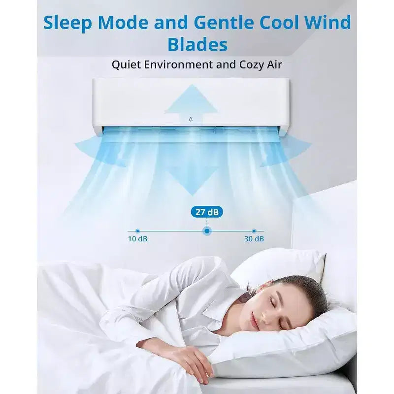 24,000 BTU 23 SEER2 Mini Split AC/Heat Pump - WiFi Smart, Wall Mounted, White, Cools/Heats 1500 Sq.Ft, Includes 16ft Copper Line Kit