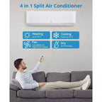 24,000 BTU 23 SEER2 Mini Split AC/Heat Pump - WiFi Smart, Wall Mounted, White, Cools/Heats 1500 Sq.Ft, Includes 16ft Copper Line Kit