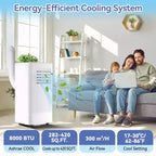 8,000 BTU 3-in-1 Portable Air Conditioner - White, 1 Unit, Quiet AC for 420 Sq.Ft Rooms, Includes Remote & Window Kit for Home/Office/Dorm