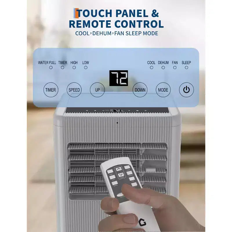 Climatiseur portable 3-en-1 8 000 BTU - Gris (NPLI9A-05CX1E), 1 unité, Refroidissement silencieux à 2 vitesses pour la maison/le dortoir/le bureau, Inclut un kit de fenêtre et une télécommande
