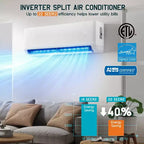 AMERLIFE 3 Zone Mini Split AC System 28K BTU ( 12K+12K+12K ) WiFi Control, 22 SEER2, White
