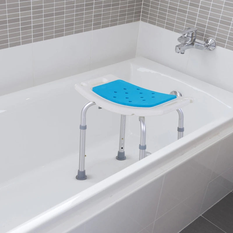 Silla de baño/ducha ajustable con patas antideslizantes