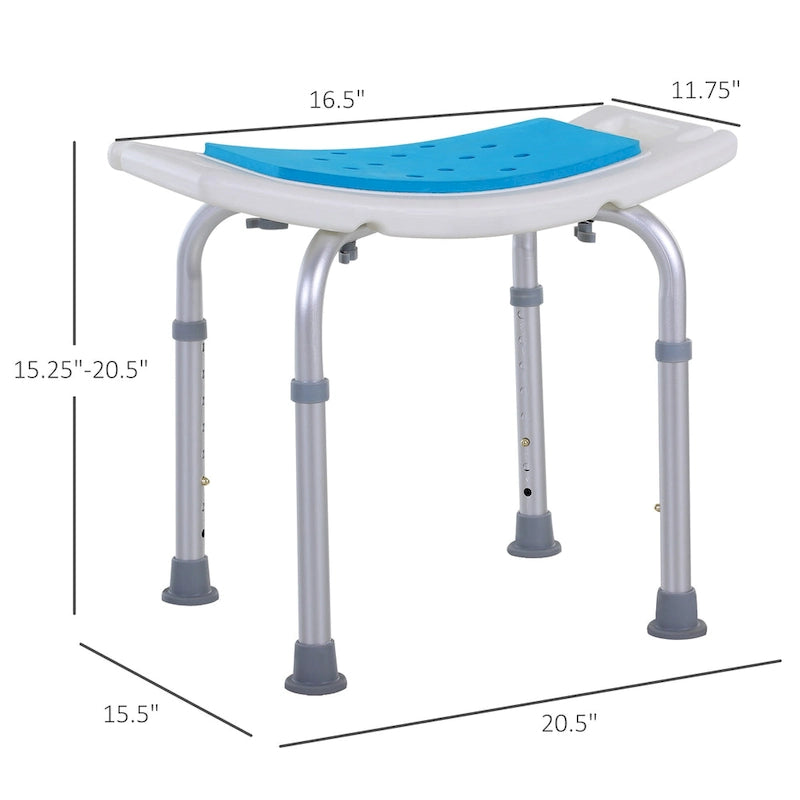 Silla de baño/ducha ajustable con patas antideslizantes