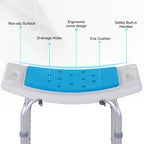 Silla de baño/ducha ajustable con patas antideslizantes