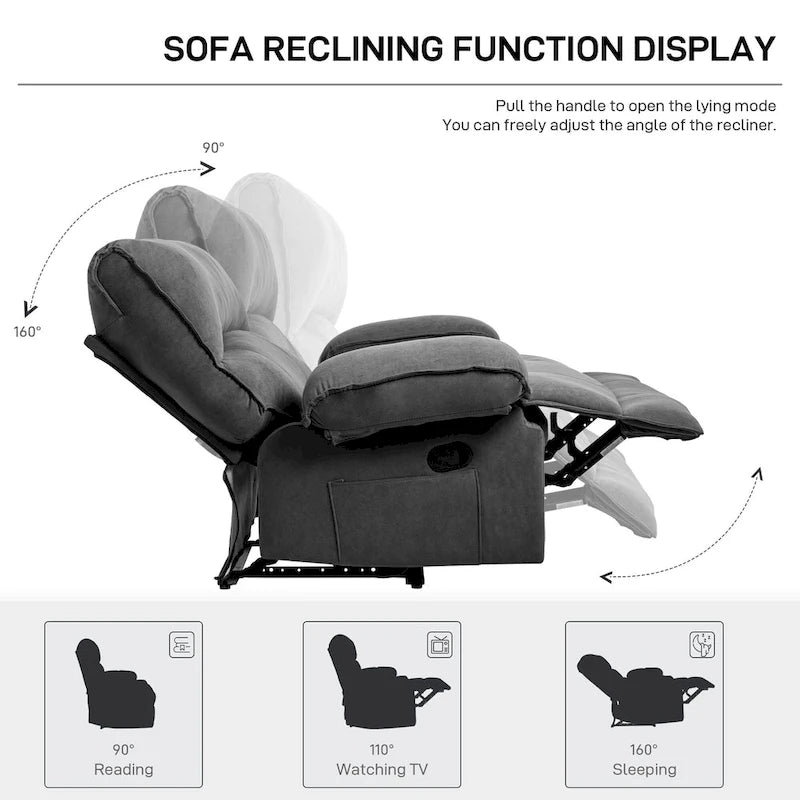 Sillón reclinable grande con función de empuje, almohada de masaje y calefacción