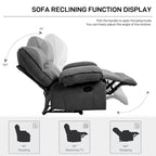 Sillón reclinable grande con función de empuje, almohada de masaje y calefacción