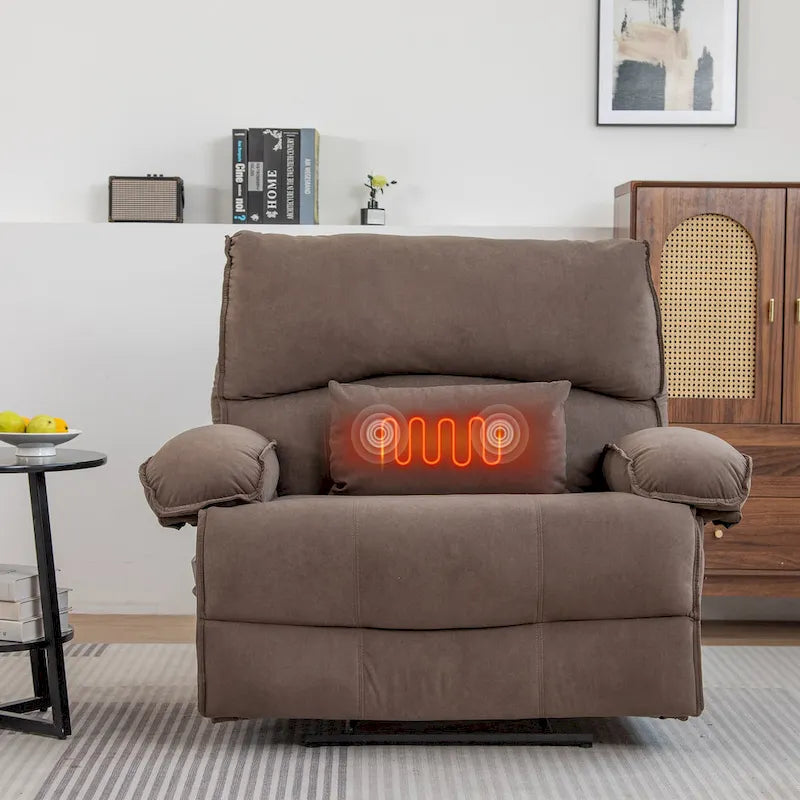 Sillón reclinable grande con función de empuje, almohada de masaje y calefacción