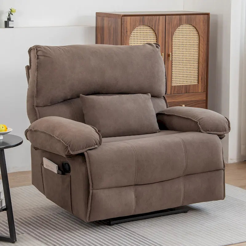 Sillón reclinable grande con función de empuje, almohada de masaje y calefacción