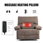 Sillón reclinable grande con función de empuje, almohada de masaje y calefacción
