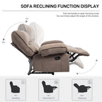 Sillón reclinable grande con función de empuje, almohada de masaje y calefacción