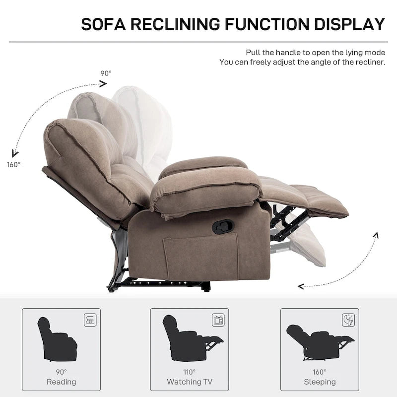 Sillón reclinable grande con función de empuje, almohada de masaje y calefacción