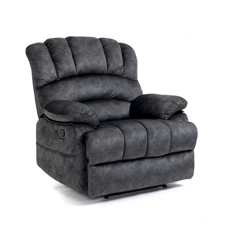 Sillón reclinable manual extra grande tapizado en tela