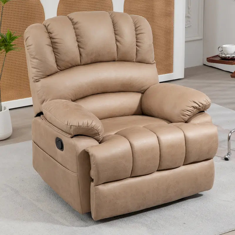 Sillón reclinable manual extra grande tapizado en tela