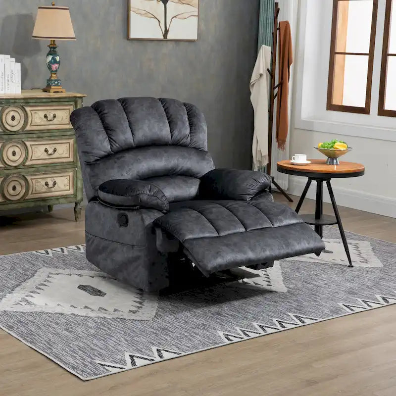 Sillón reclinable manual extra grande tapizado en tela