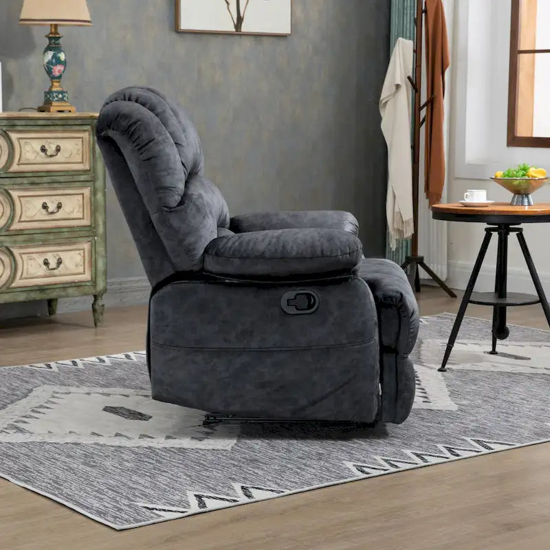 Sillón reclinable manual extra grande tapizado en tela
