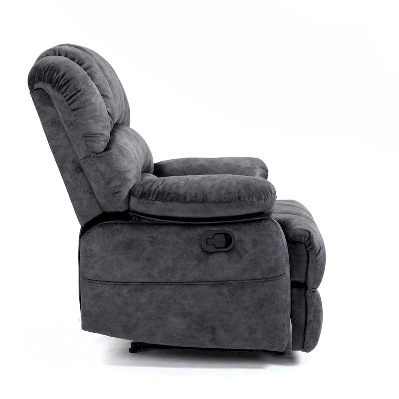 Sillón reclinable manual extra grande tapizado en tela