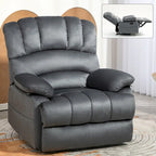 Sillón reclinable manual extra grande tapizado en tela