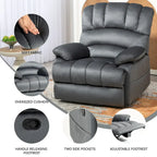 Sillón reclinable manual extra grande tapizado en tela