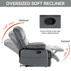 Sillón reclinable manual extra grande tapizado en tela