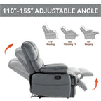 Sillón reclinable manual extra grande tapizado en tela