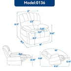 Sillón reclinable manual extra grande tapizado en tela