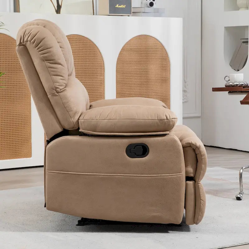Sillón reclinable manual extra grande tapizado en tela
