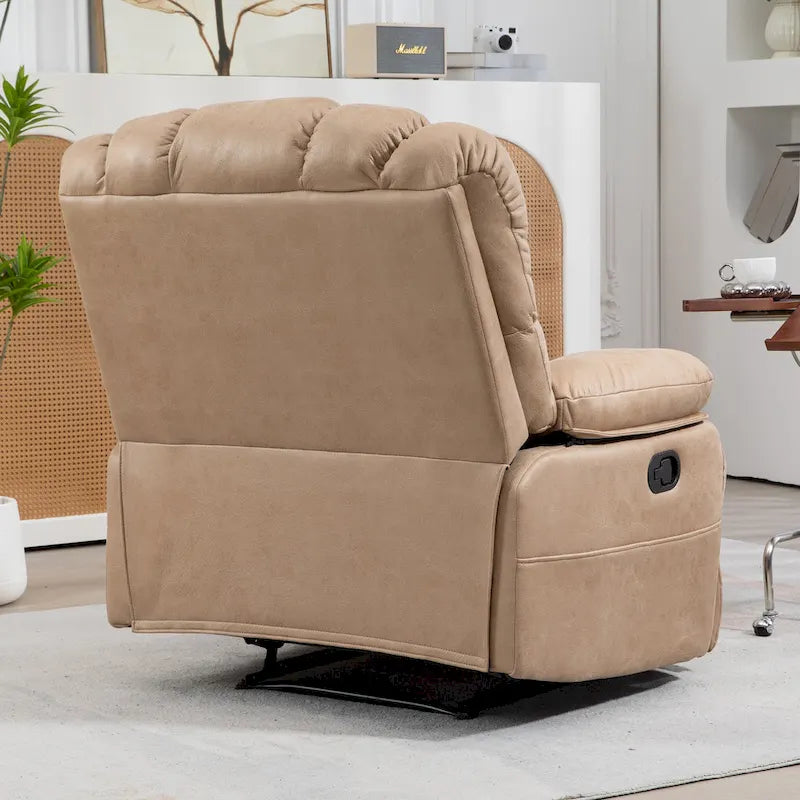 Sillón reclinable manual extra grande tapizado en tela