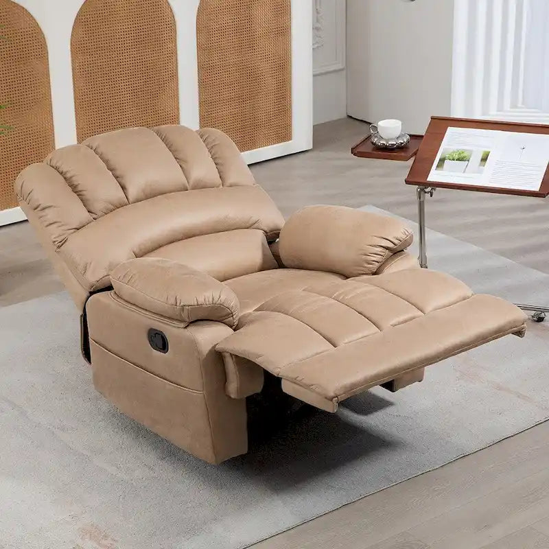 Sillón reclinable manual extra grande tapizado en tela