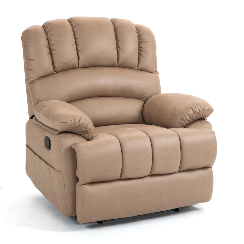 Sillón reclinable manual extra grande tapizado en tela