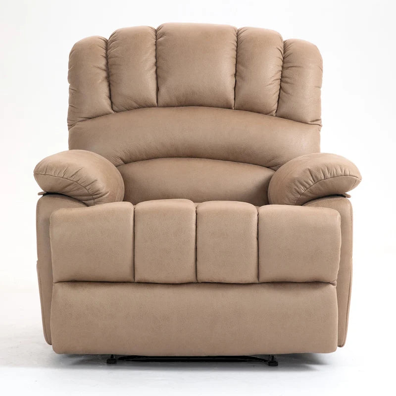Sillón reclinable manual extra grande tapizado en tela