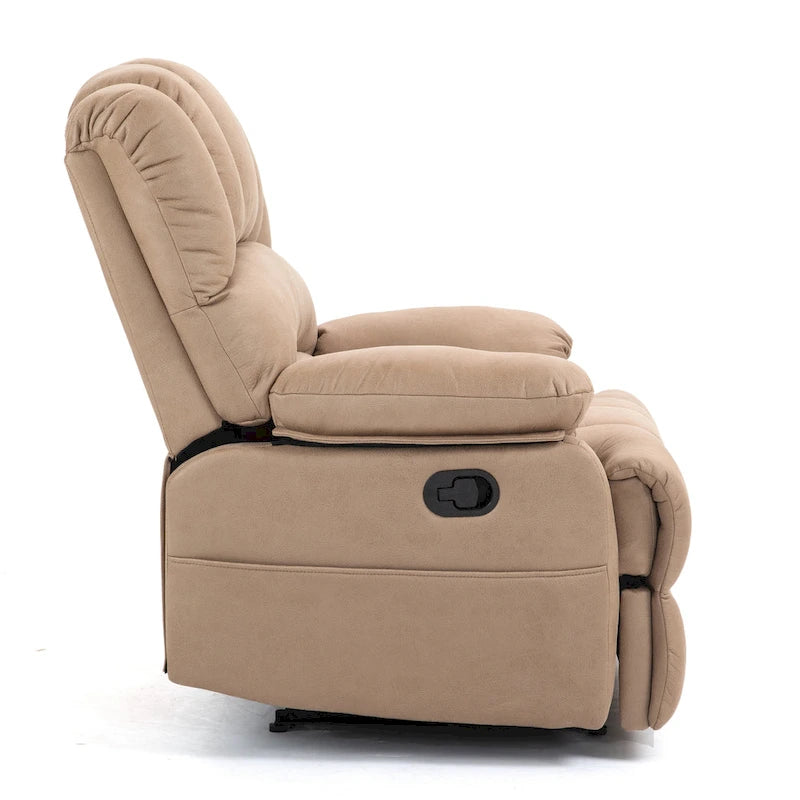 Sillón reclinable manual extra grande tapizado en tela
