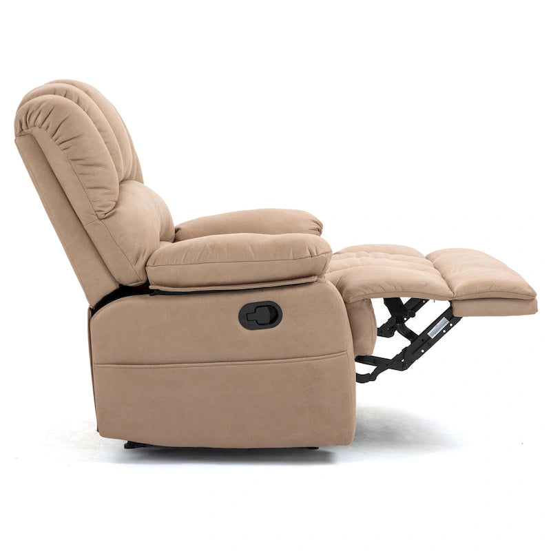 Sillón reclinable manual extra grande tapizado en tela