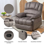 Sillón reclinable manual extra grande tapizado en tela