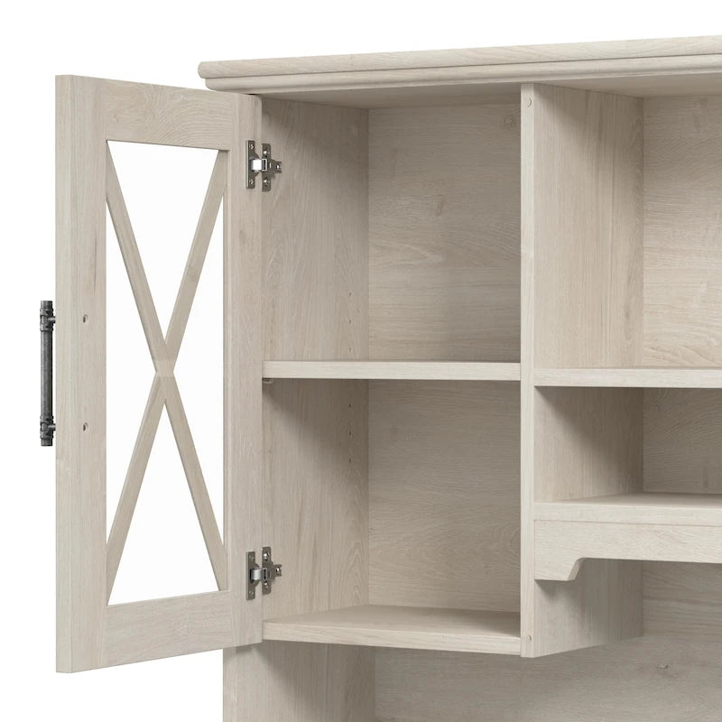 Bureau en L Lennox avec huche et armoires de rangement de Bush Furniture