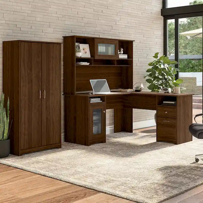 Cabot Tall Storage Cabinet with Doors by Bush Furniture